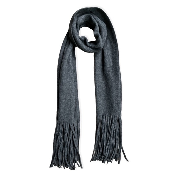 Lucky Brand Solid Brushed Scarf with Long Tassels in Dark Grey - Picture 8 of 8